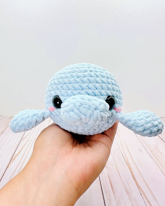 Handmade Crochet Manatee - Blue