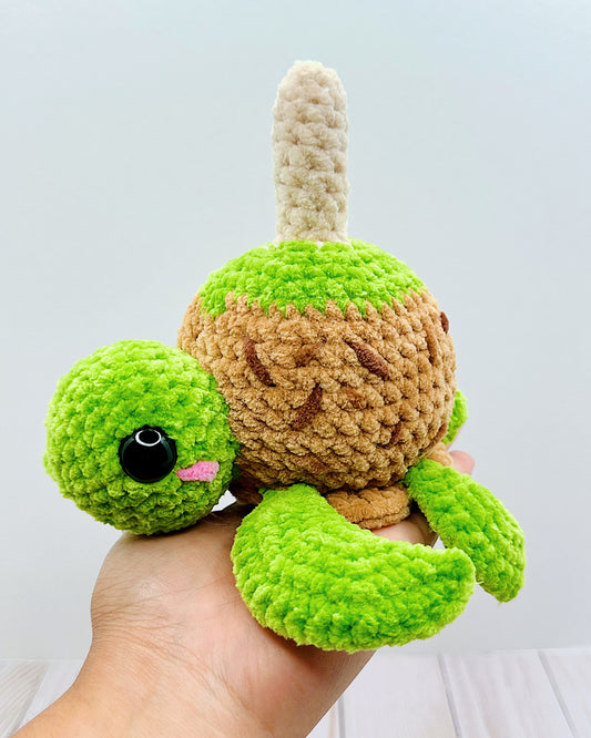 Handmade Crochet Caramel Apple Turtle - Green