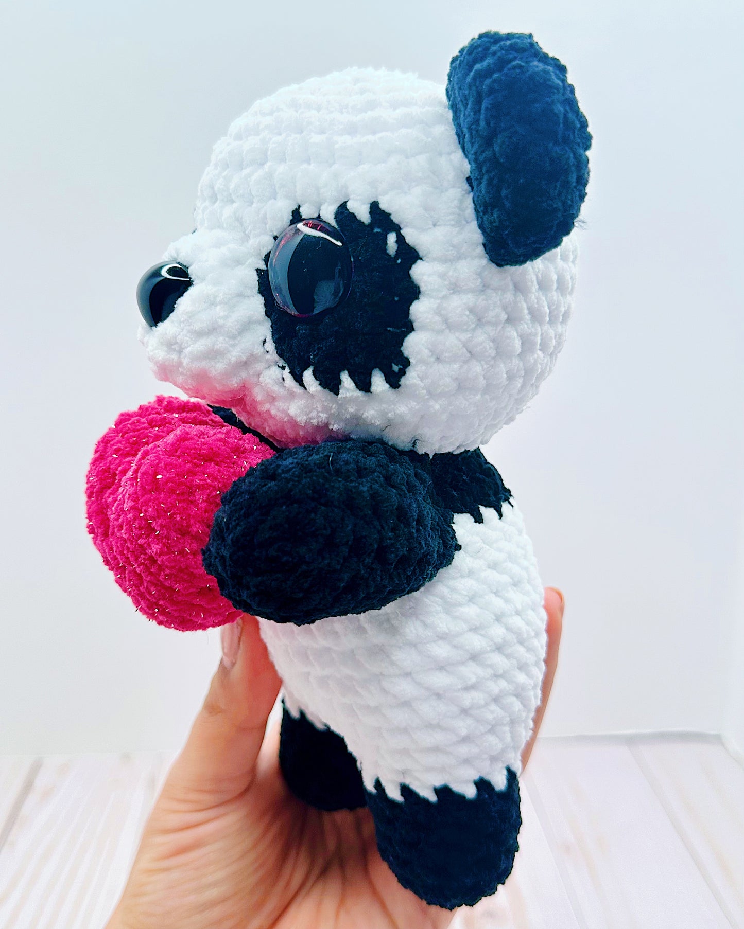 Handmade Crochet Panda with Heart