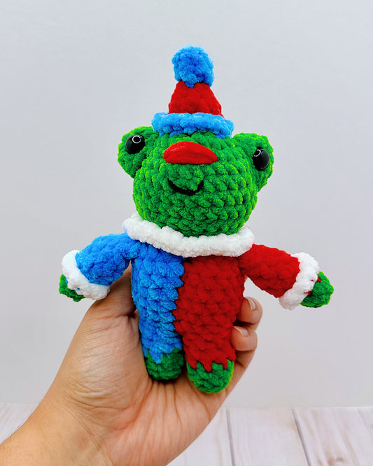 Handmade Crochet Mini Clown Frog
