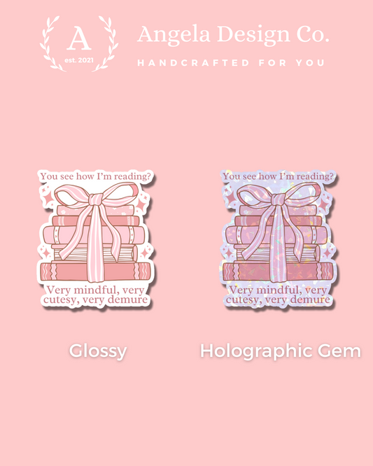 Demure Books Sticker