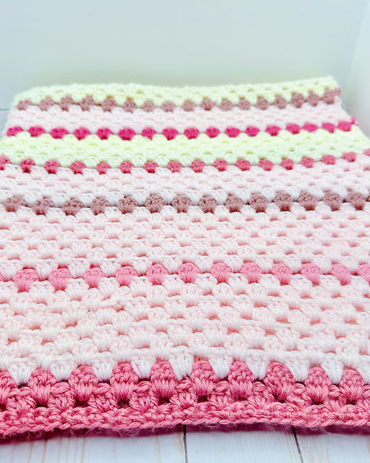 Pink & Cream Baby Blanket Set