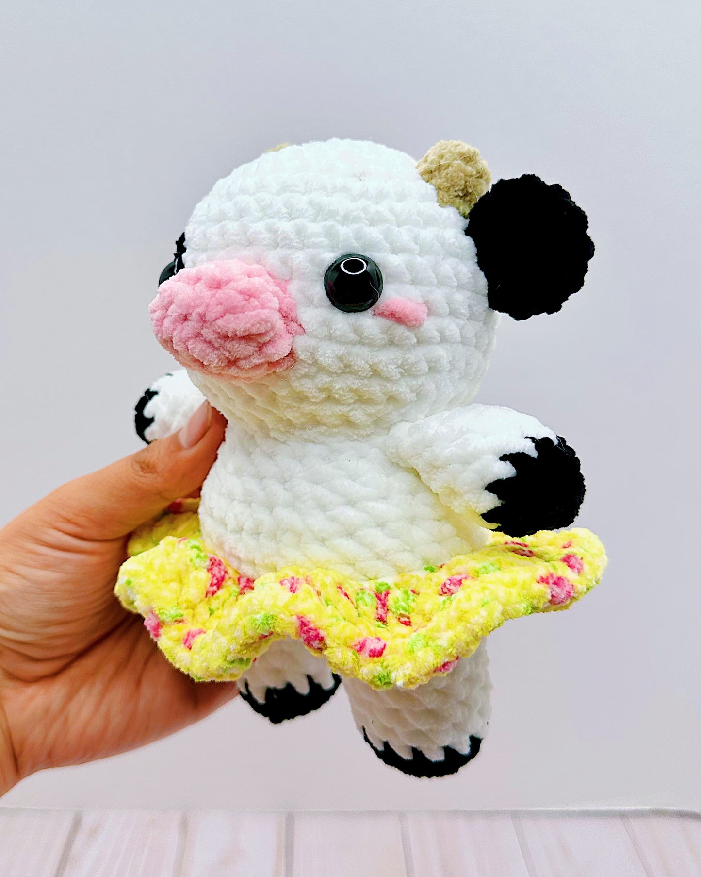 Handmade Crochet Cow in Tutu