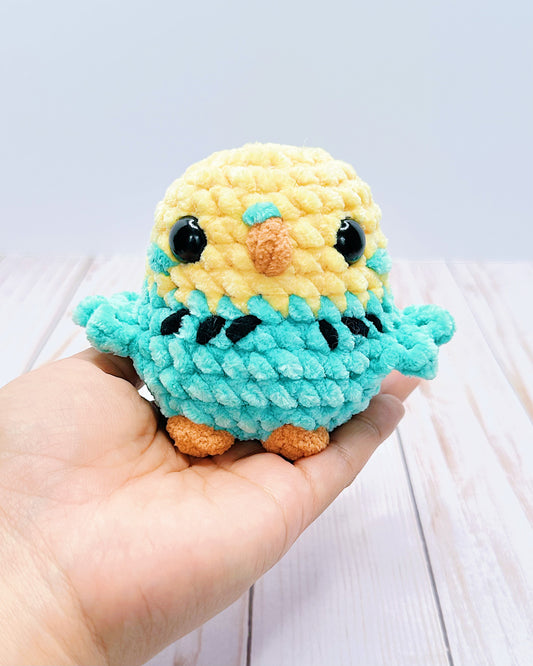 Handmade Crochet Yellow & Teal Budgie