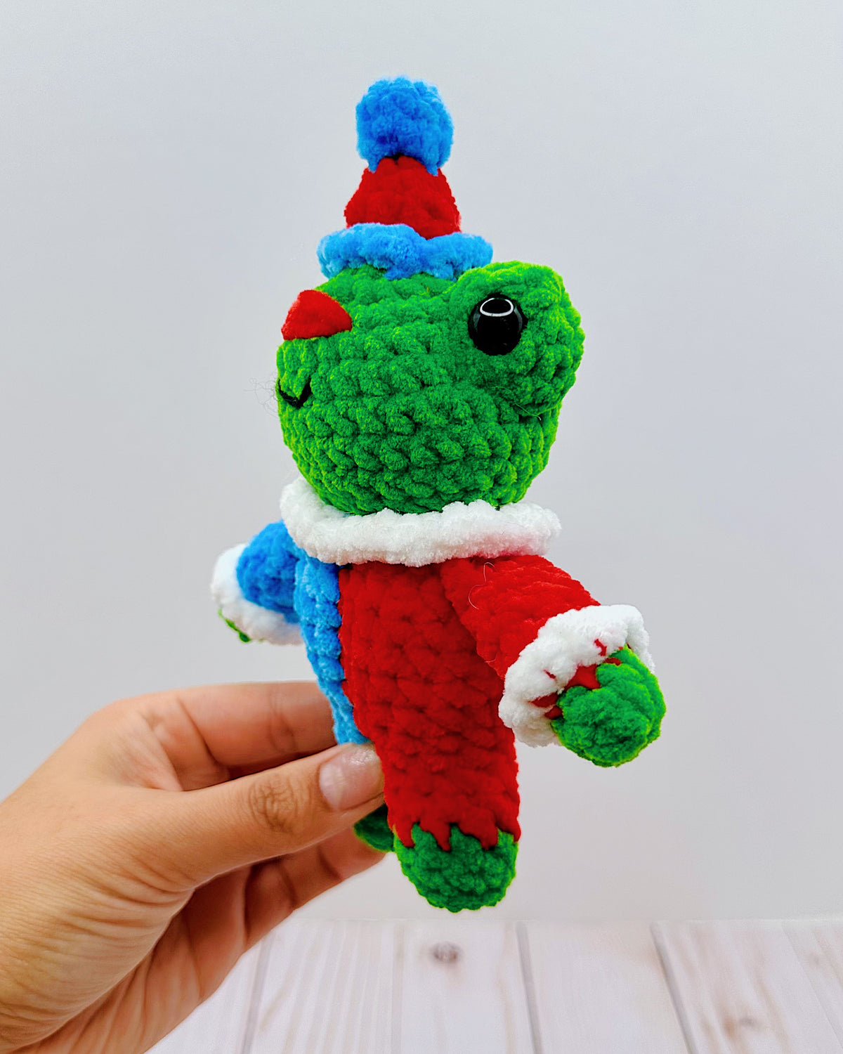 Handmade Crochet Mini Clown Frog