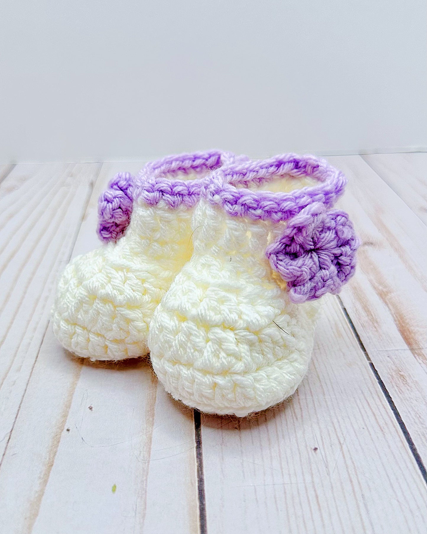 Purple & Cream Baby Blanket Set