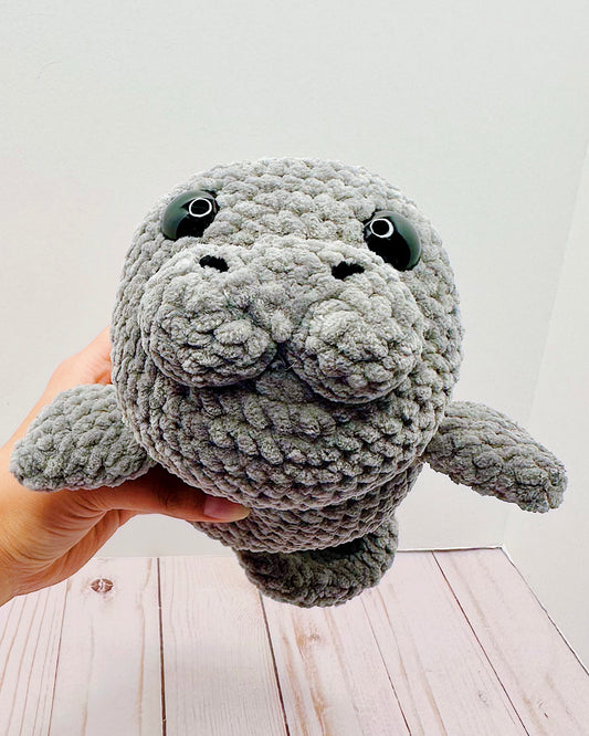 Handmade Crochet Manatee - Gray