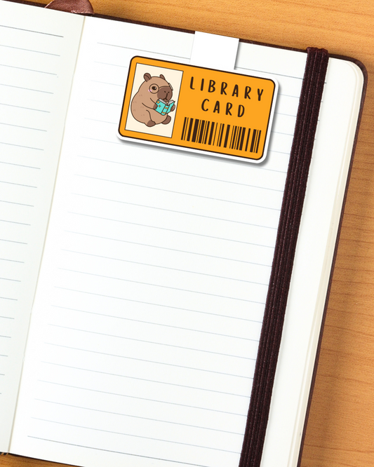 Capybara Library Card Magnetic Bookmark