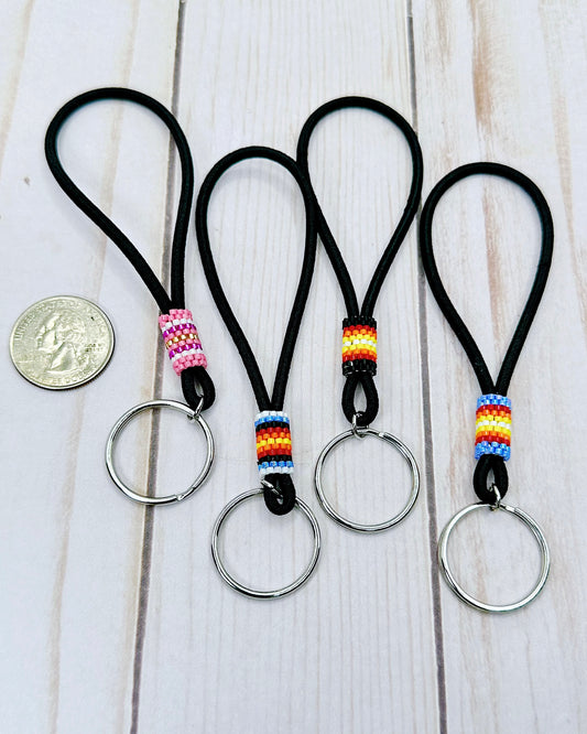 Pink Hues Small Elastic Cord Keychain