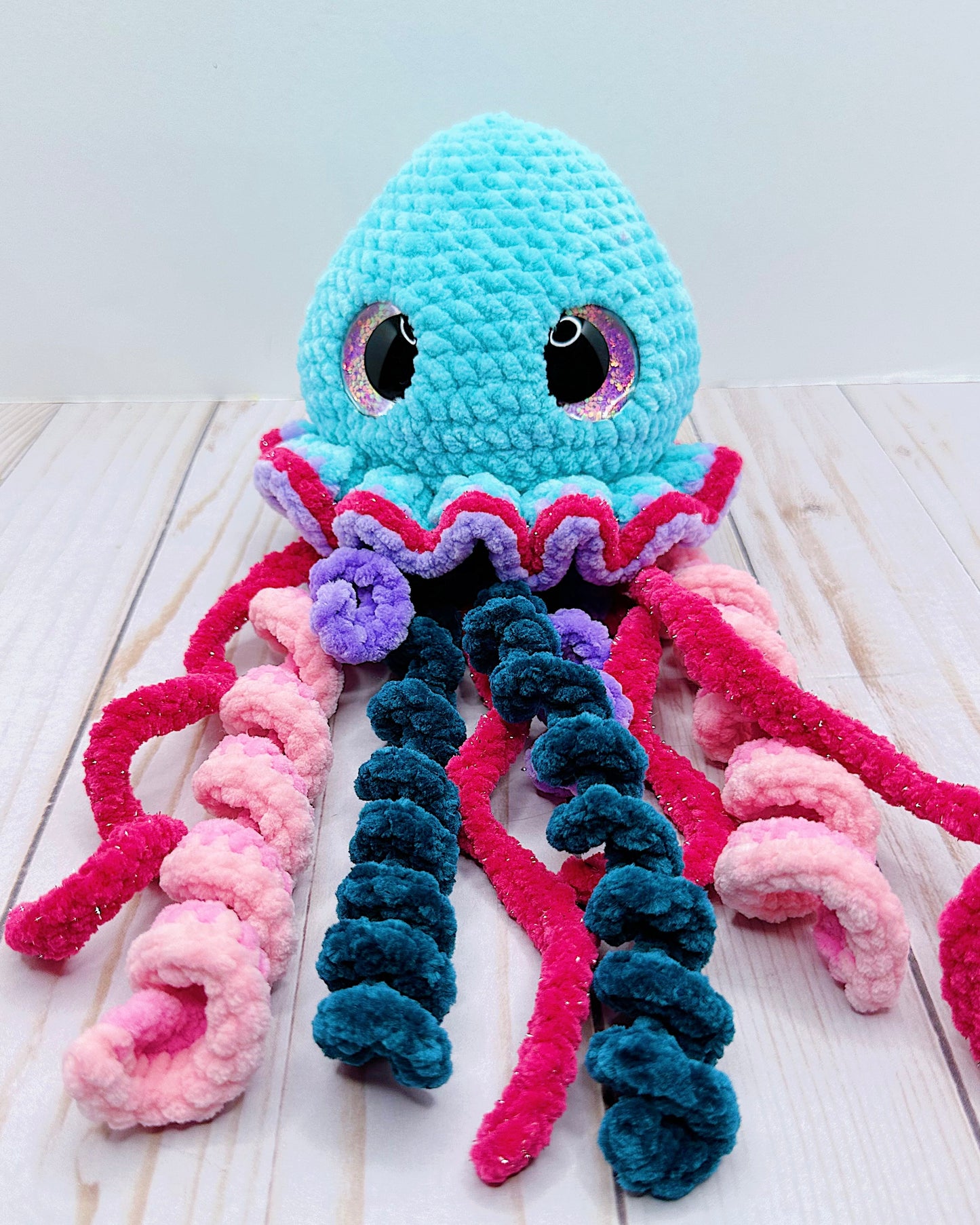 Handmade Crochet Blue Reef Jellyfish