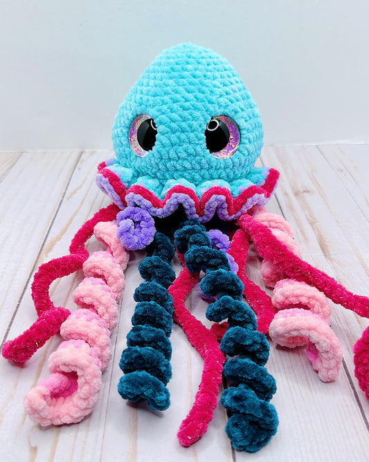 Handmade Crochet Blue Reef Jellyfish
