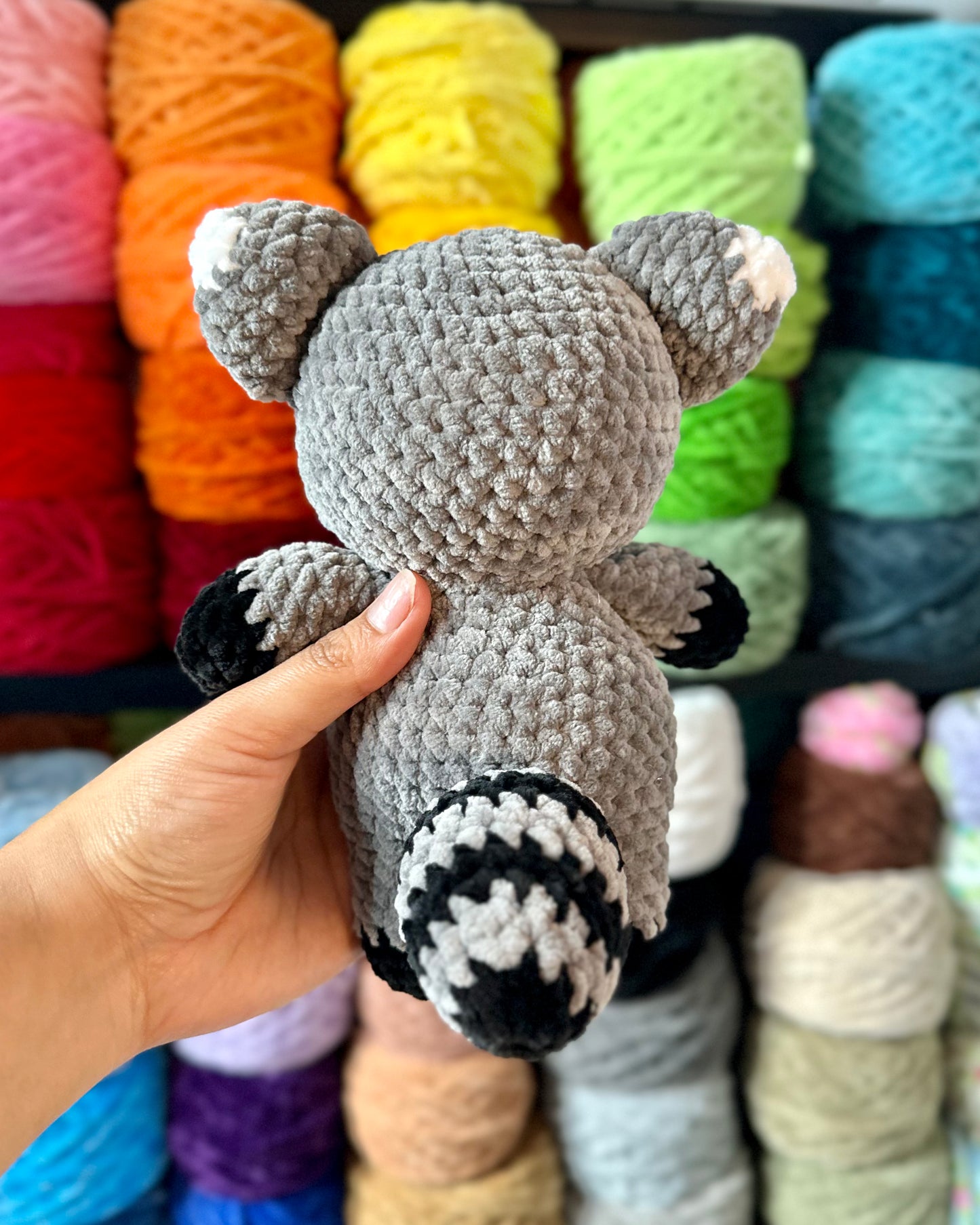 Handmade Crochet Raccoon