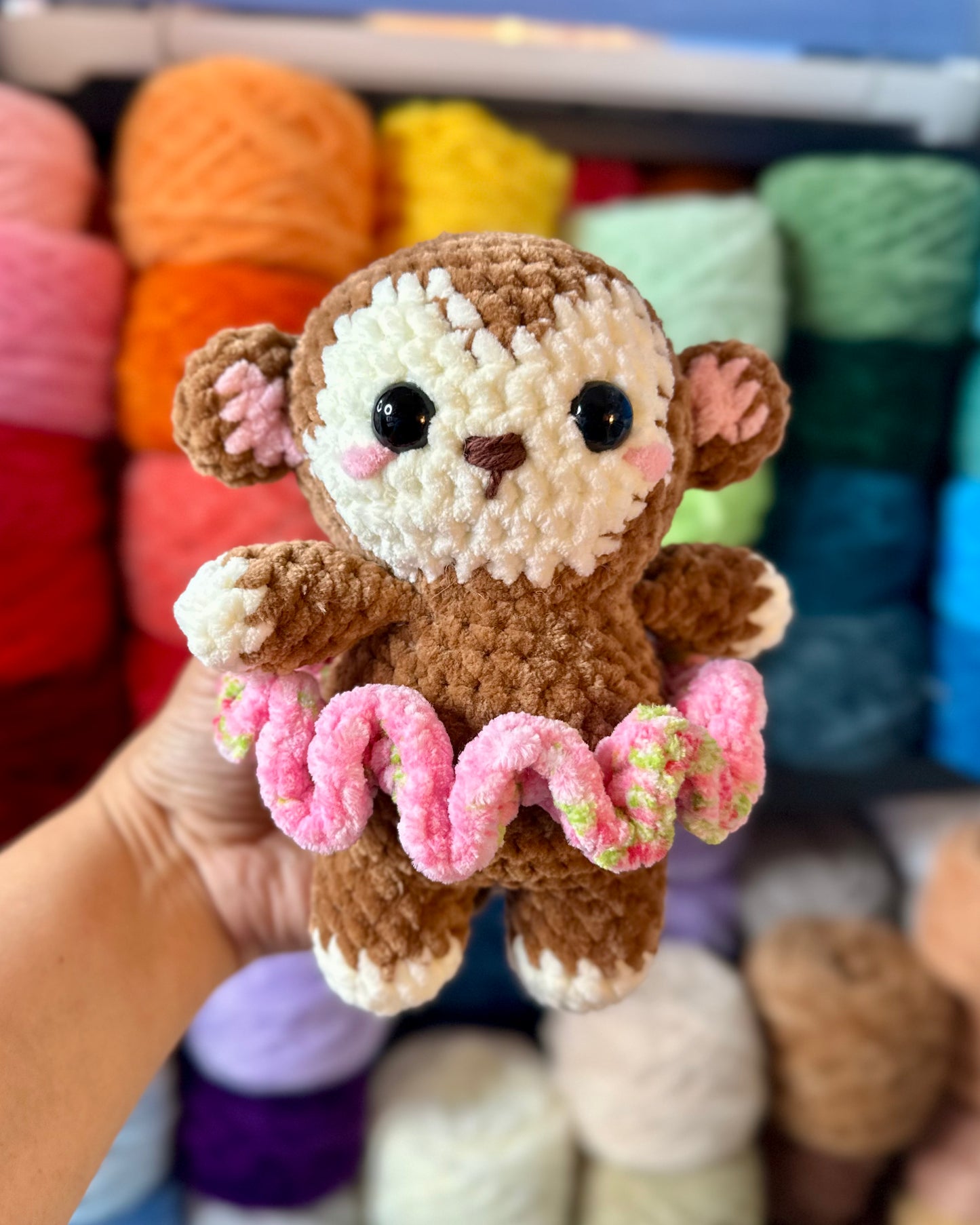 Handmade Crochet Monkey in Tutu