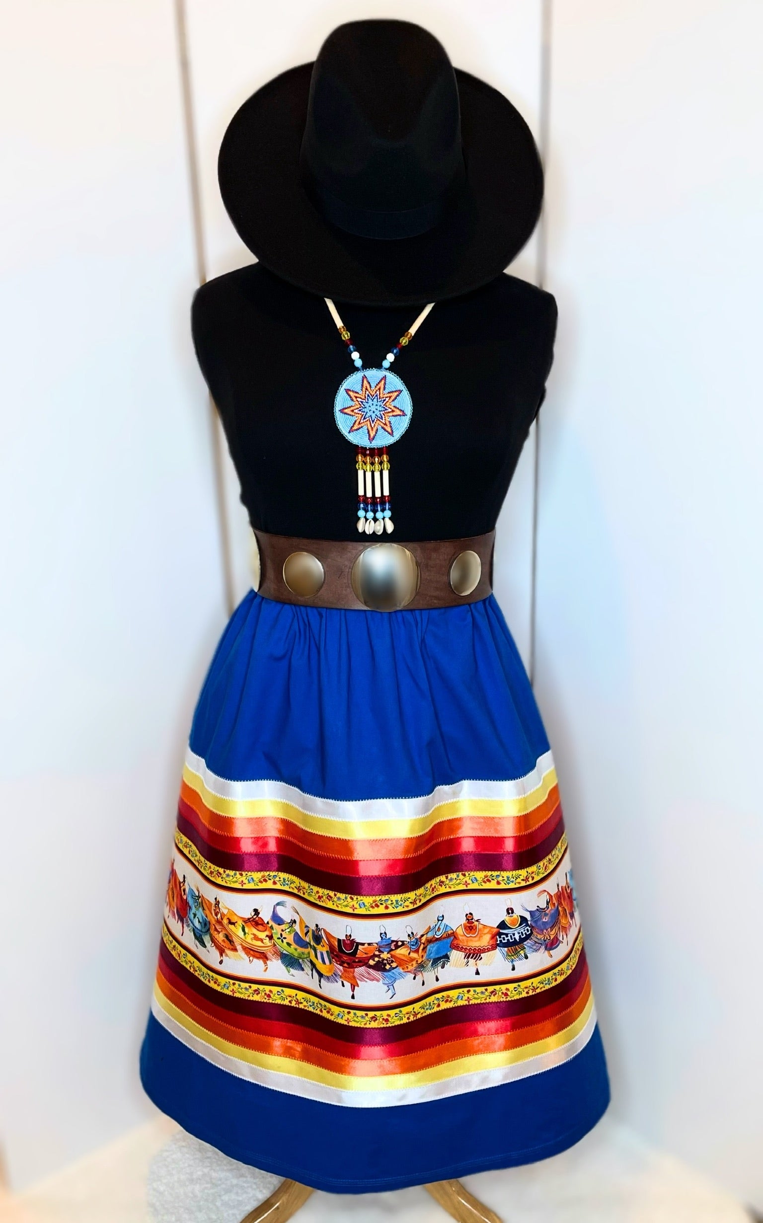 Store Brown and Blue Ribbon Skirt