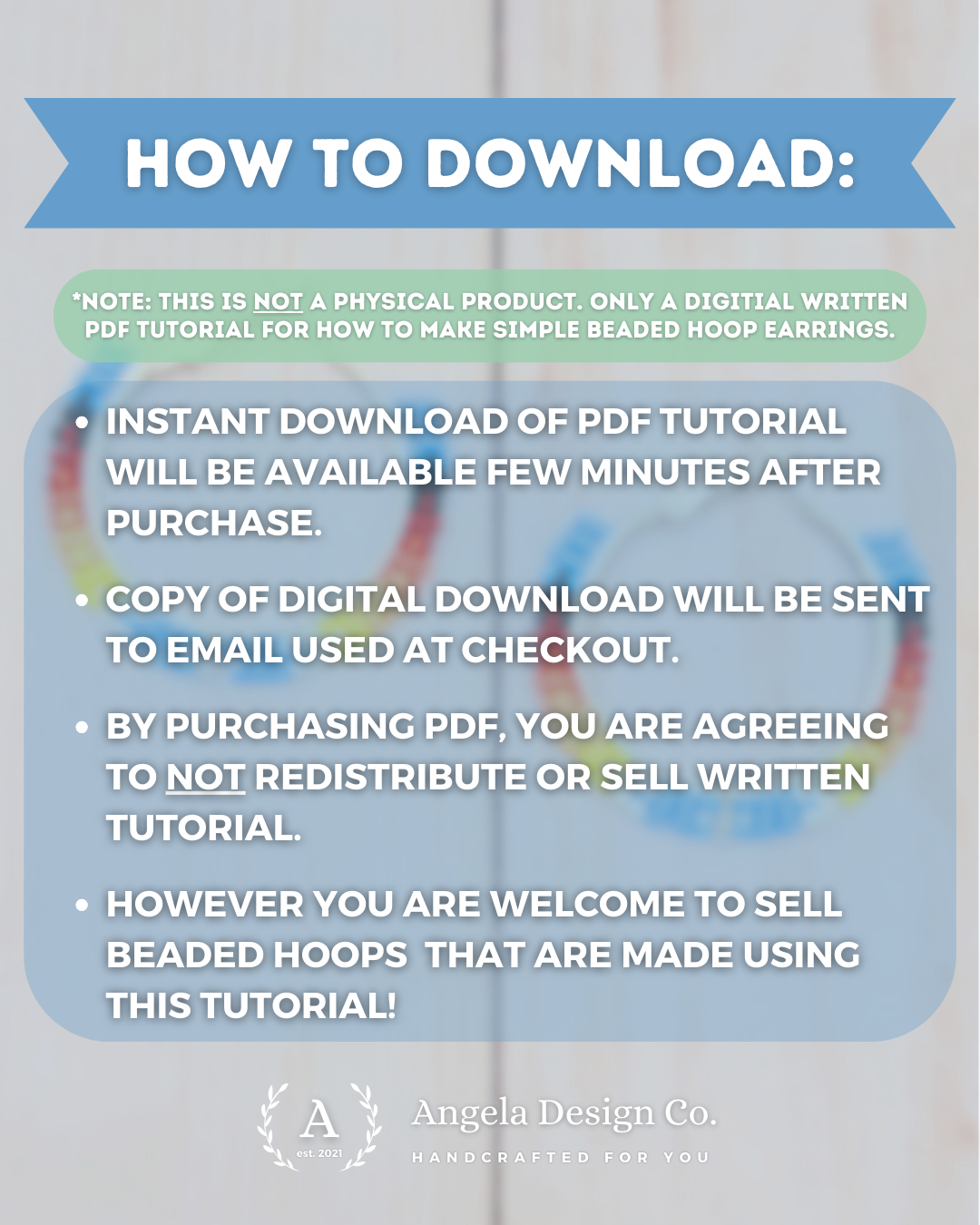 BEADING KIT - Simple Hoop Earrings