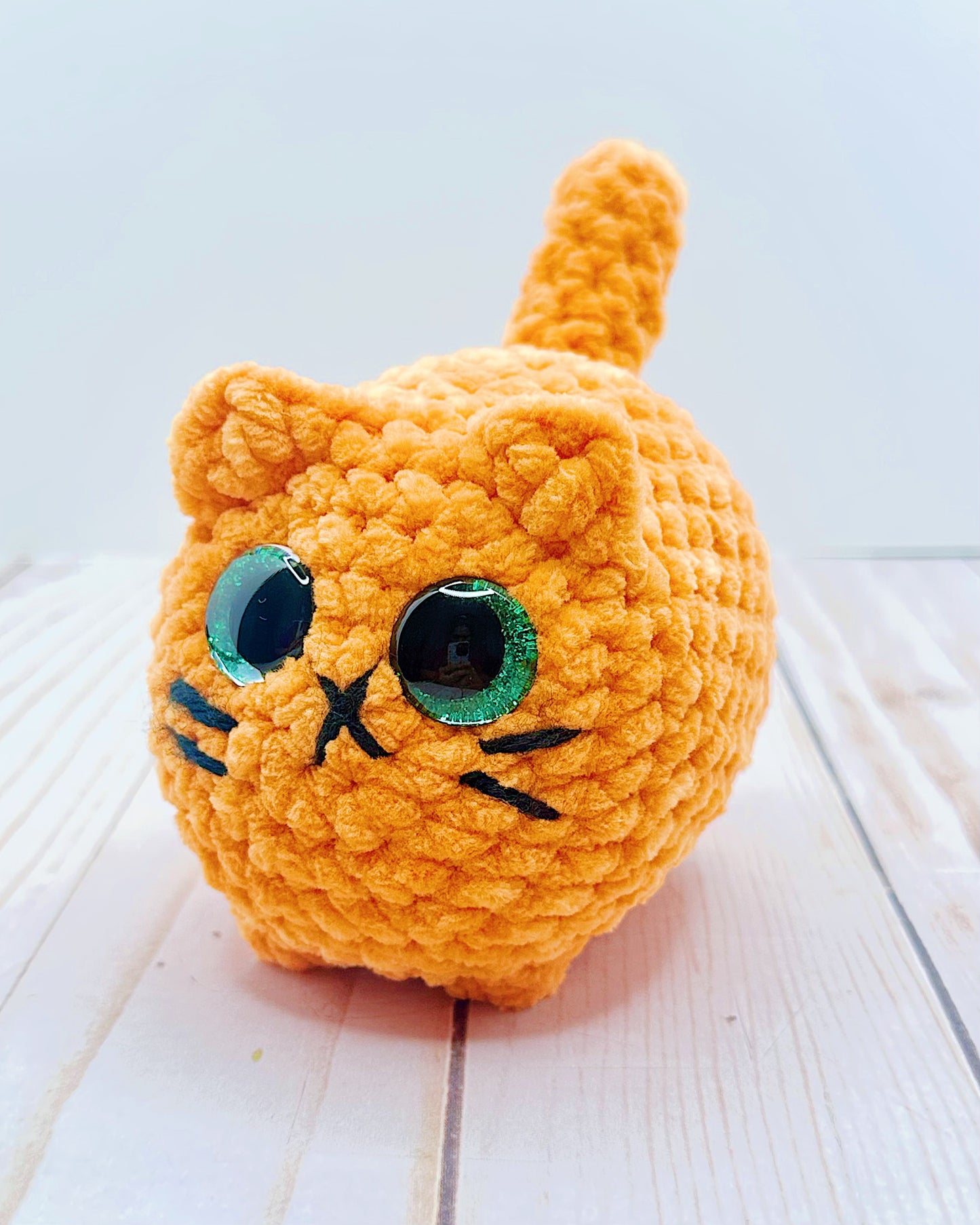 Handmade Crochet Loaf Kitten - Orange