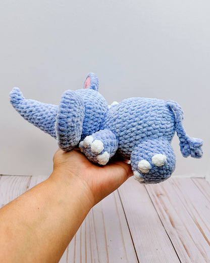 Handmade Crochet Elephant - Blue