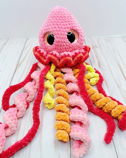Handmade Crochet Pink Sunset Jellyfish