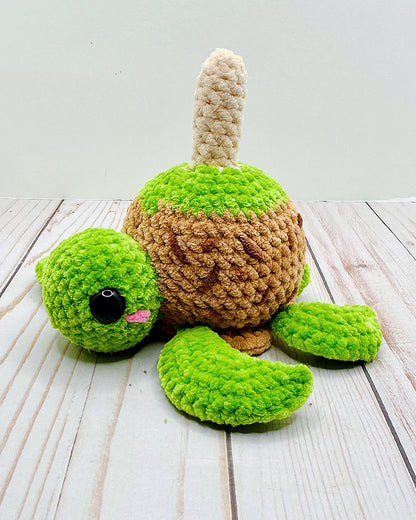 Handmade Crochet Caramel Apple Turtle - Green