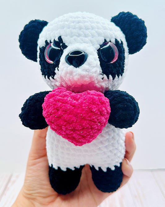 Handmade Crochet Panda with Heart