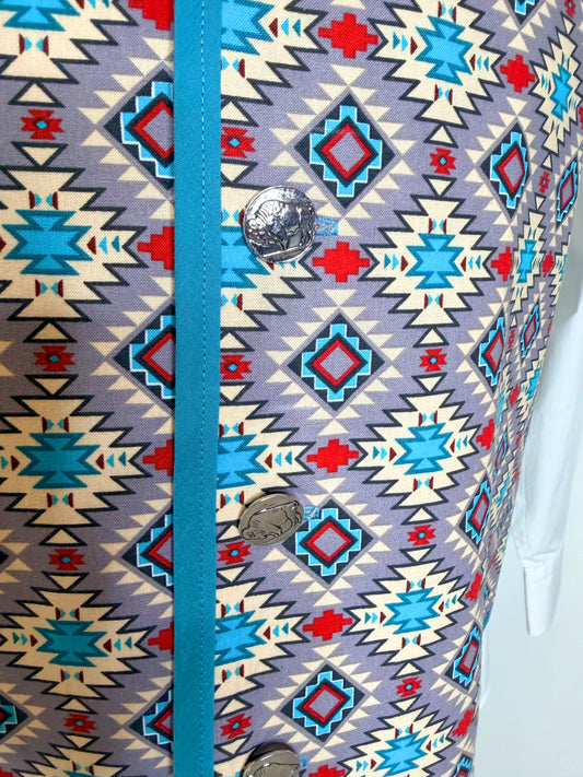 Gray Patterned Vest - XXXL