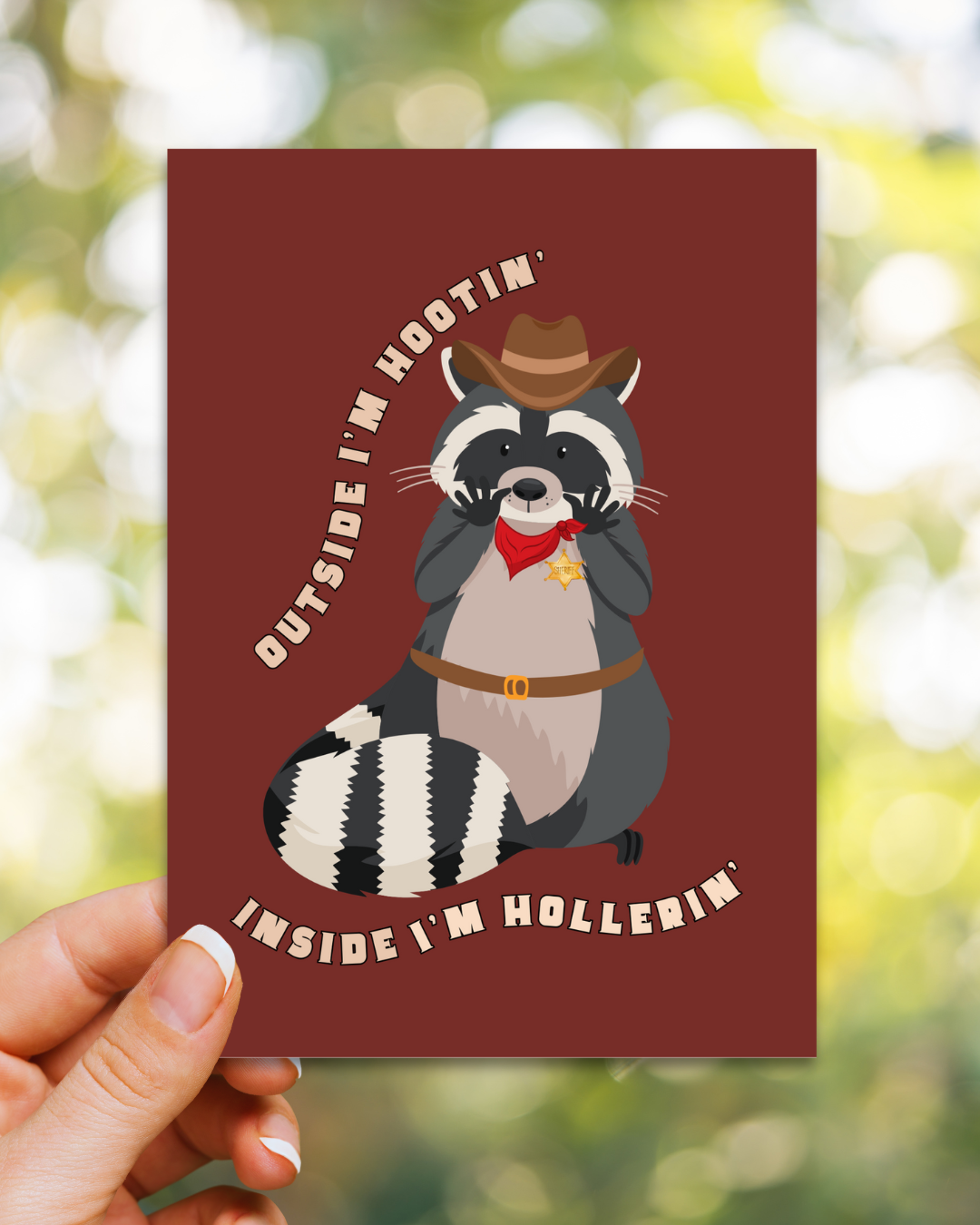 Hootin' Raccoon Art Print