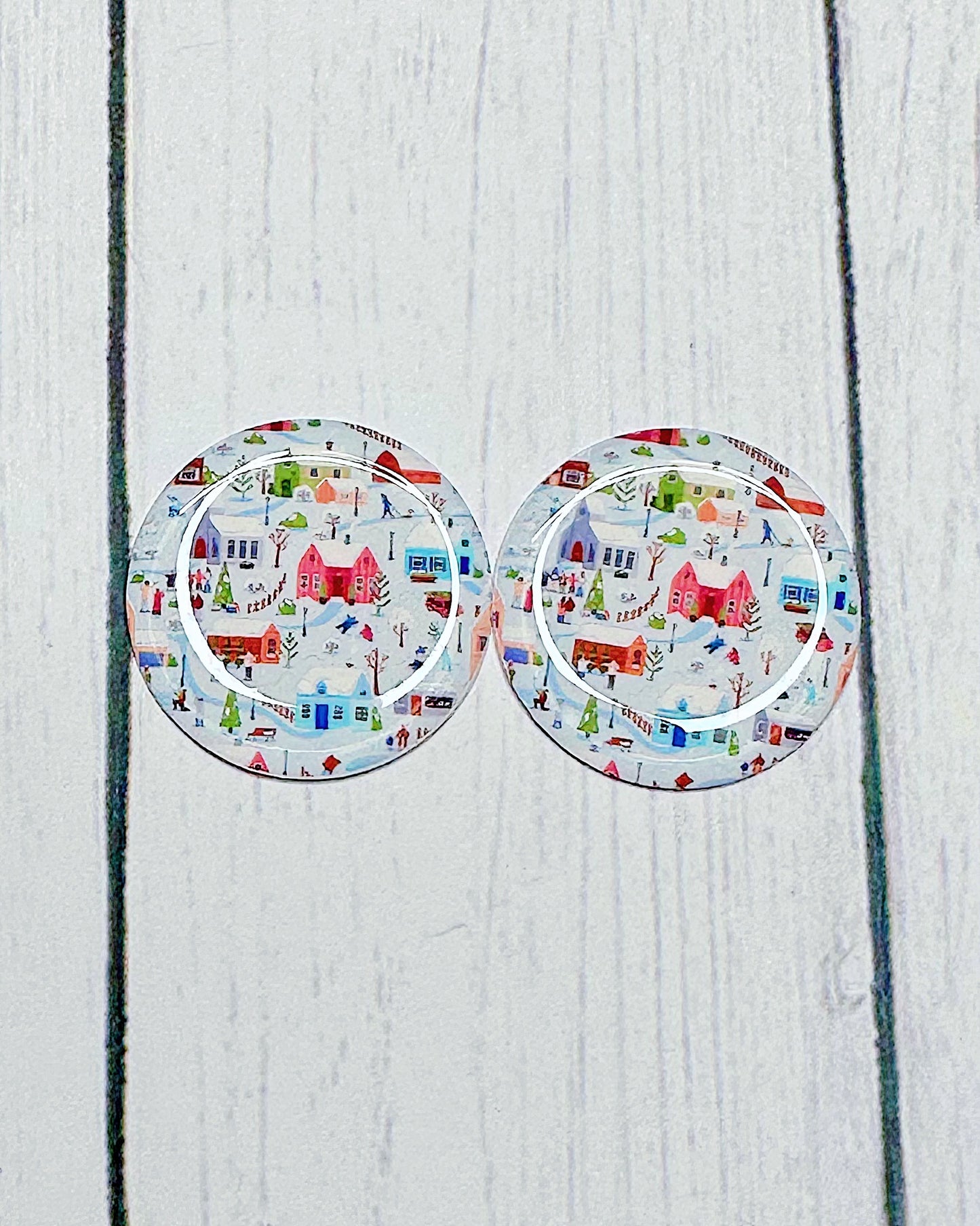 Winter Pattern 1" Round Cabs