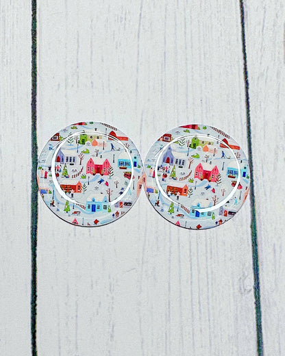 Winter Pattern 1" Round Cabs