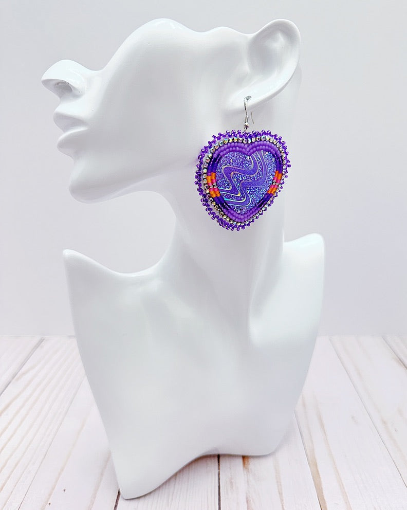 Purple & Pink Heart Earrings