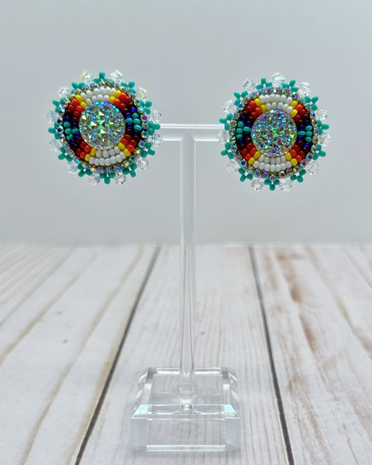 Small Turquoise Round Earrings