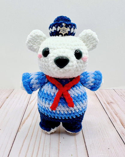 Handmade Crochet Sailor Polar Bear