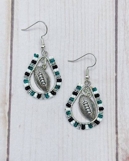 Eagles Football Teardrop Earrings