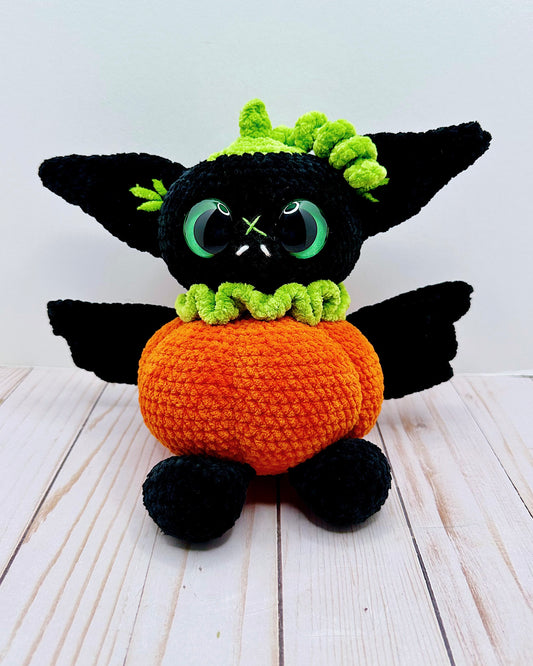 Handmade Crochet Pumpkin Bat