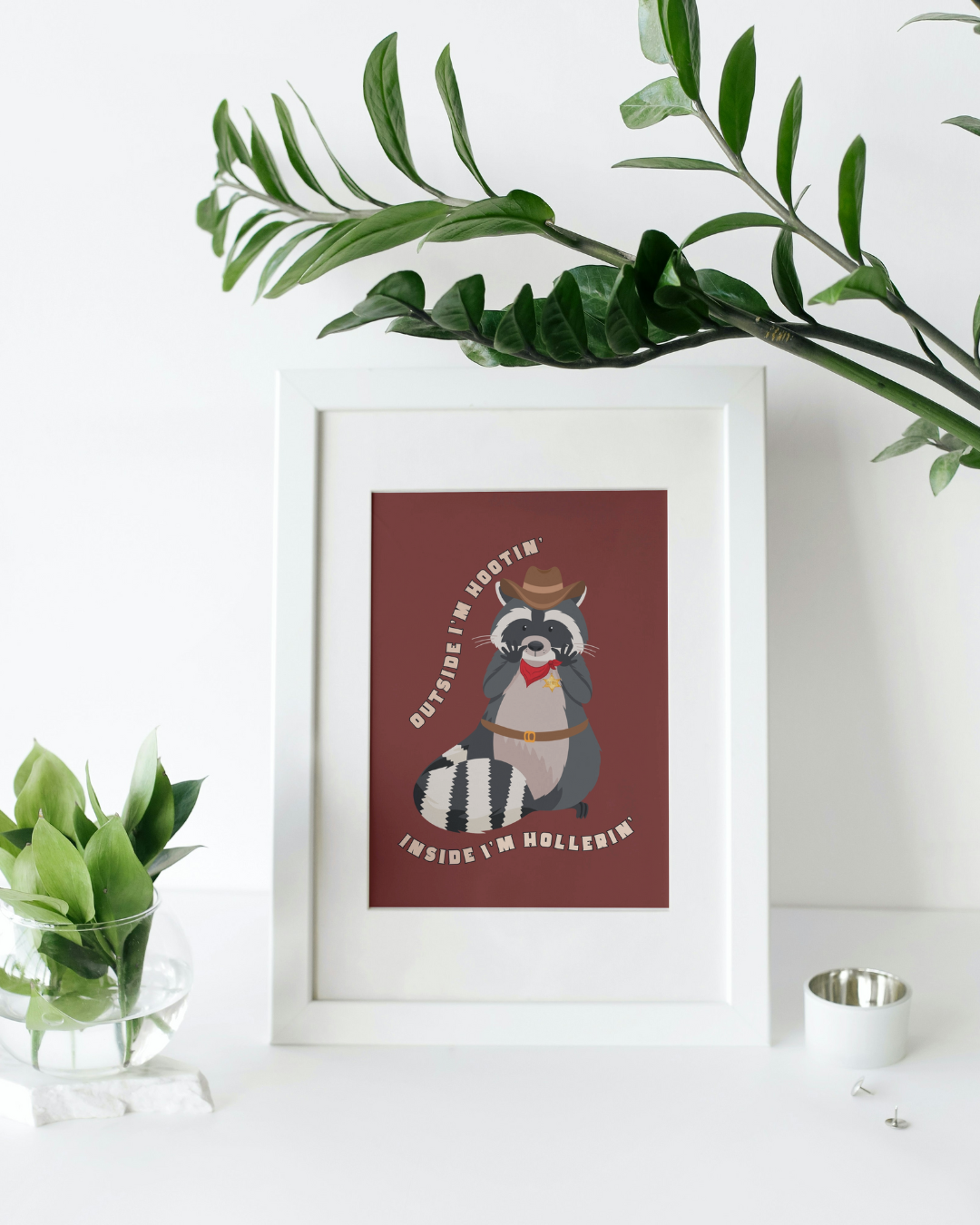 Hootin' Raccoon Art Print