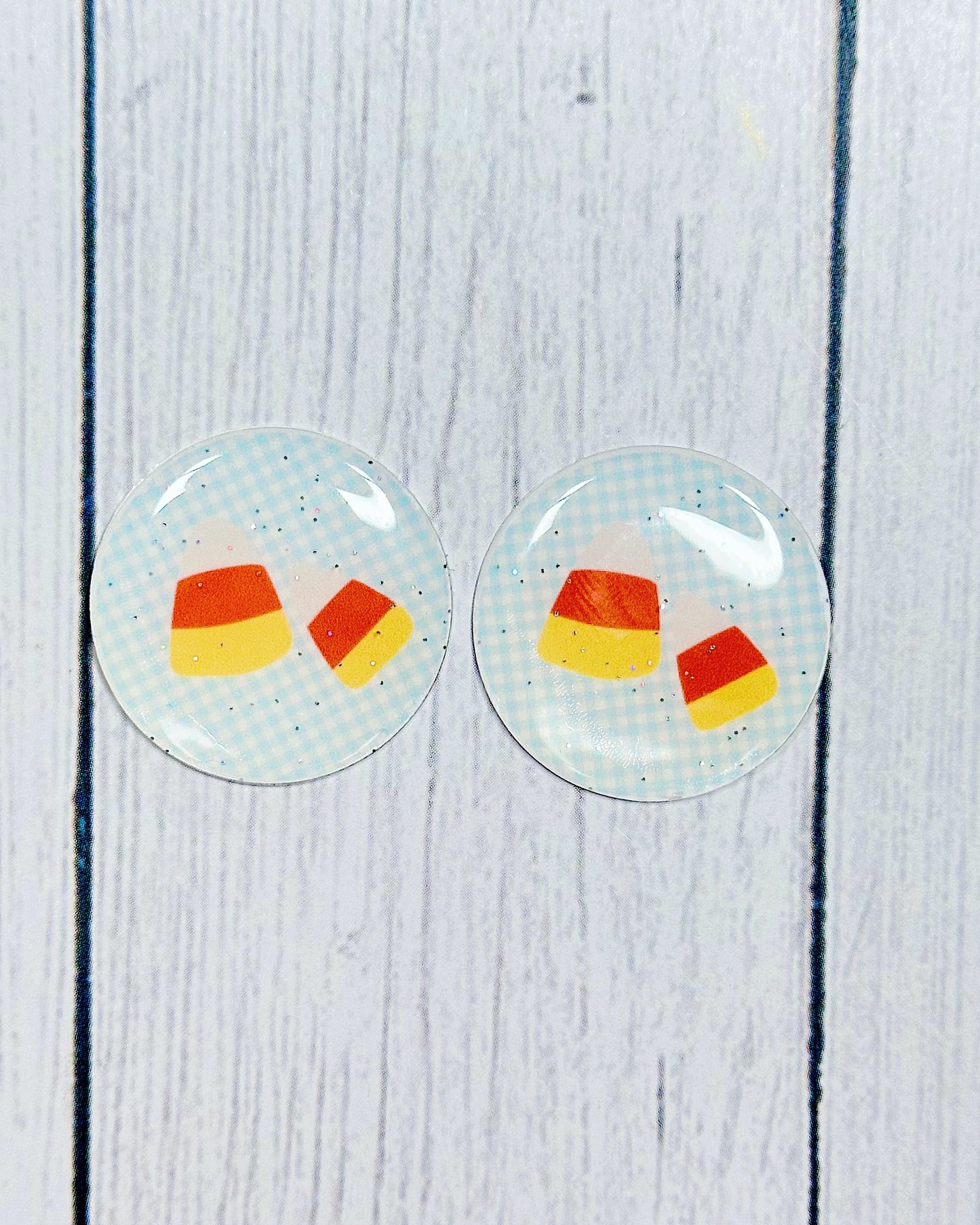 Halloween Cute Plaid 1" Round Cabs