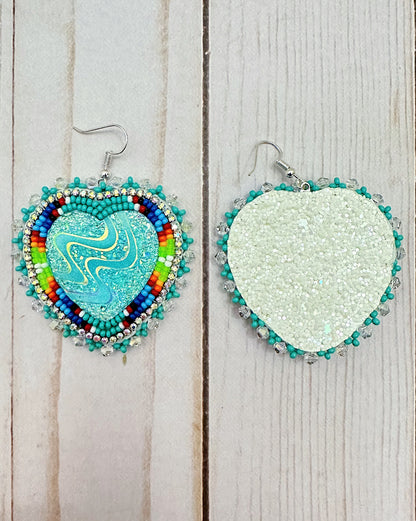 Turquoise Heart Earrings