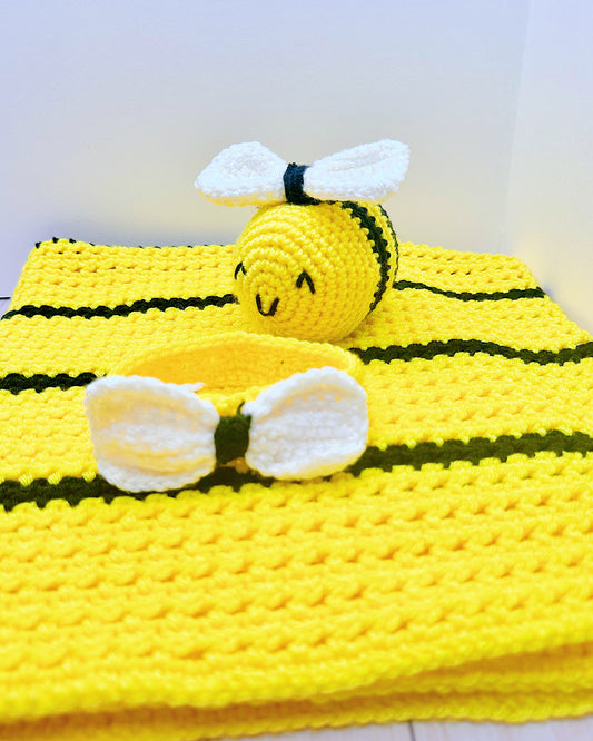 Bumble Bee Baby Blanket Set