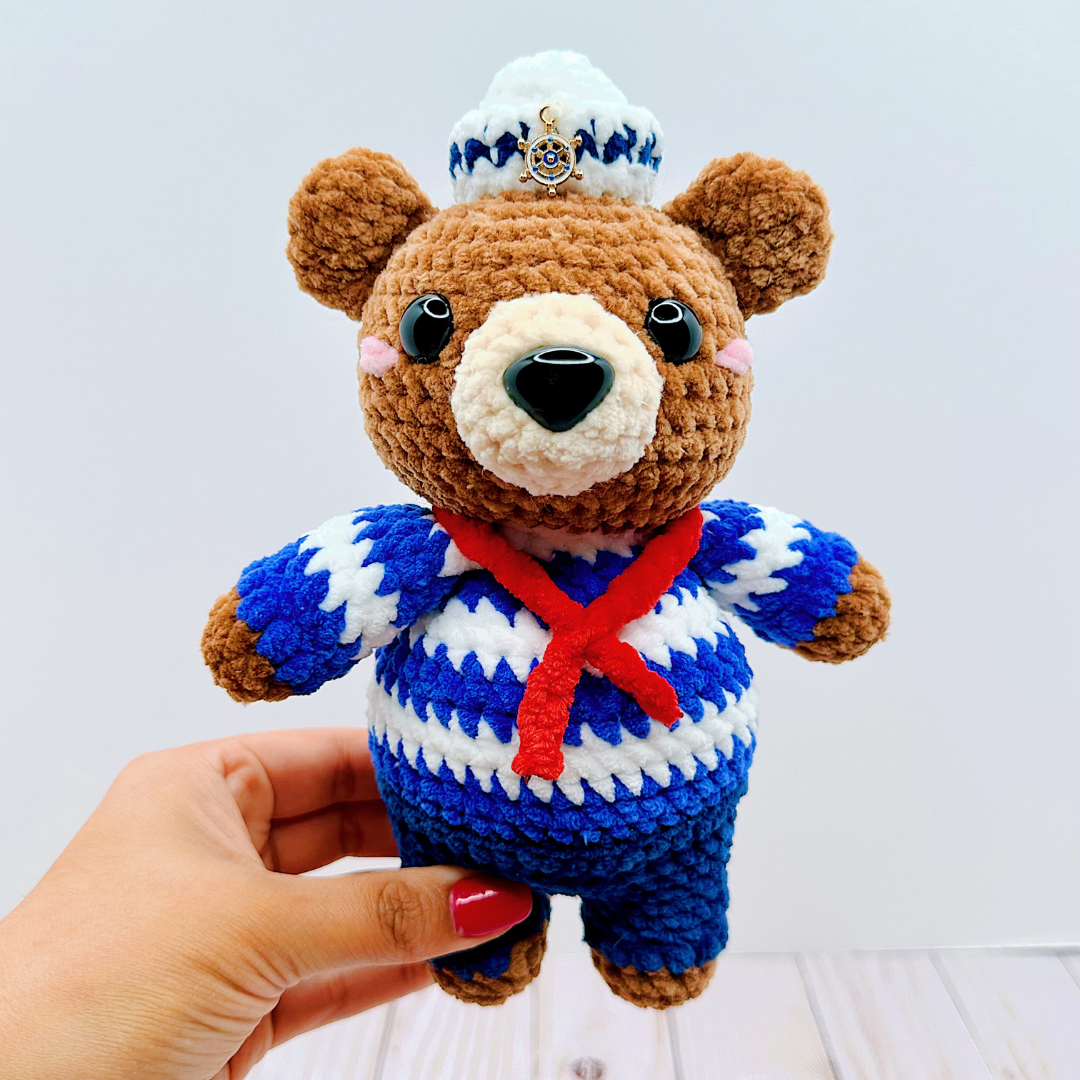 DIGITAL DOWNLOAD – Crochet Skipper the Sailor Bear Pattern