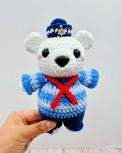 Handmade Crochet Sailor Polar Bear