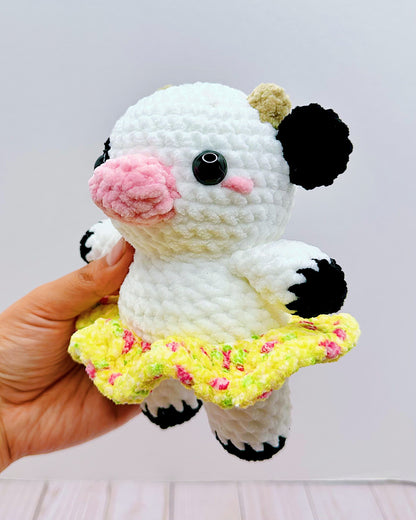 Handmade Crochet Cow in Tutu