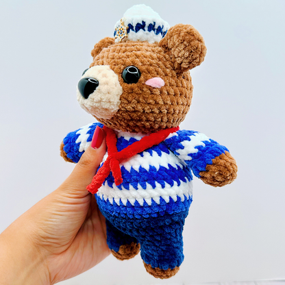 DIGITAL DOWNLOAD – Crochet Skipper the Sailor Bear Pattern