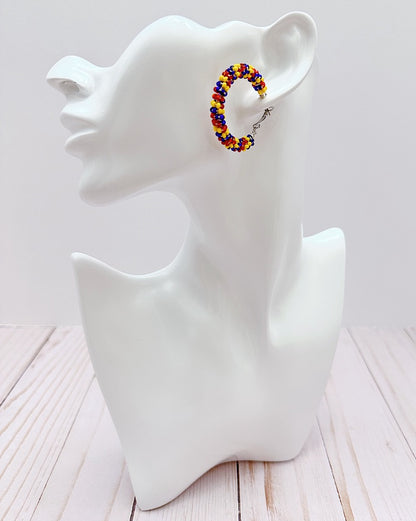 Small Primary Color Hoop Earrings