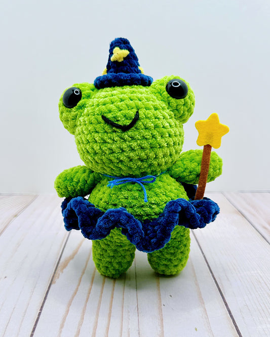 Handmade Crochet Wizard Frog
