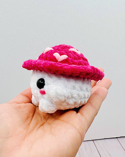 Handmade Crochet Valentine's Mushroom Guy