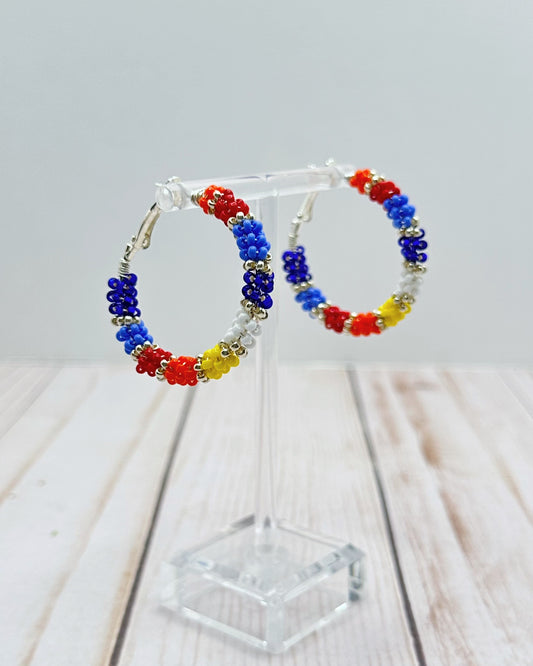 Blue Fire Color Blocks Hoops