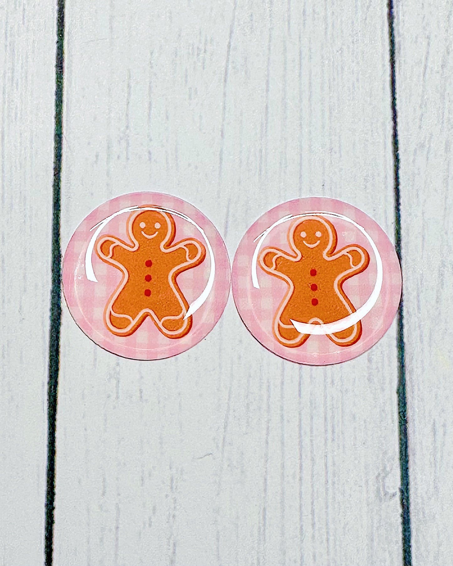 Cute Winter Plaid 1" Round Cabs