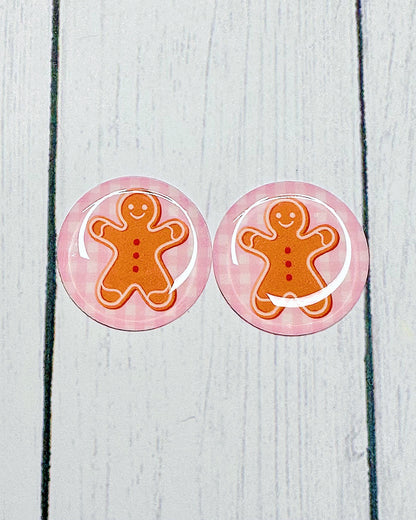 Cute Winter Plaid 1" Round Cabs