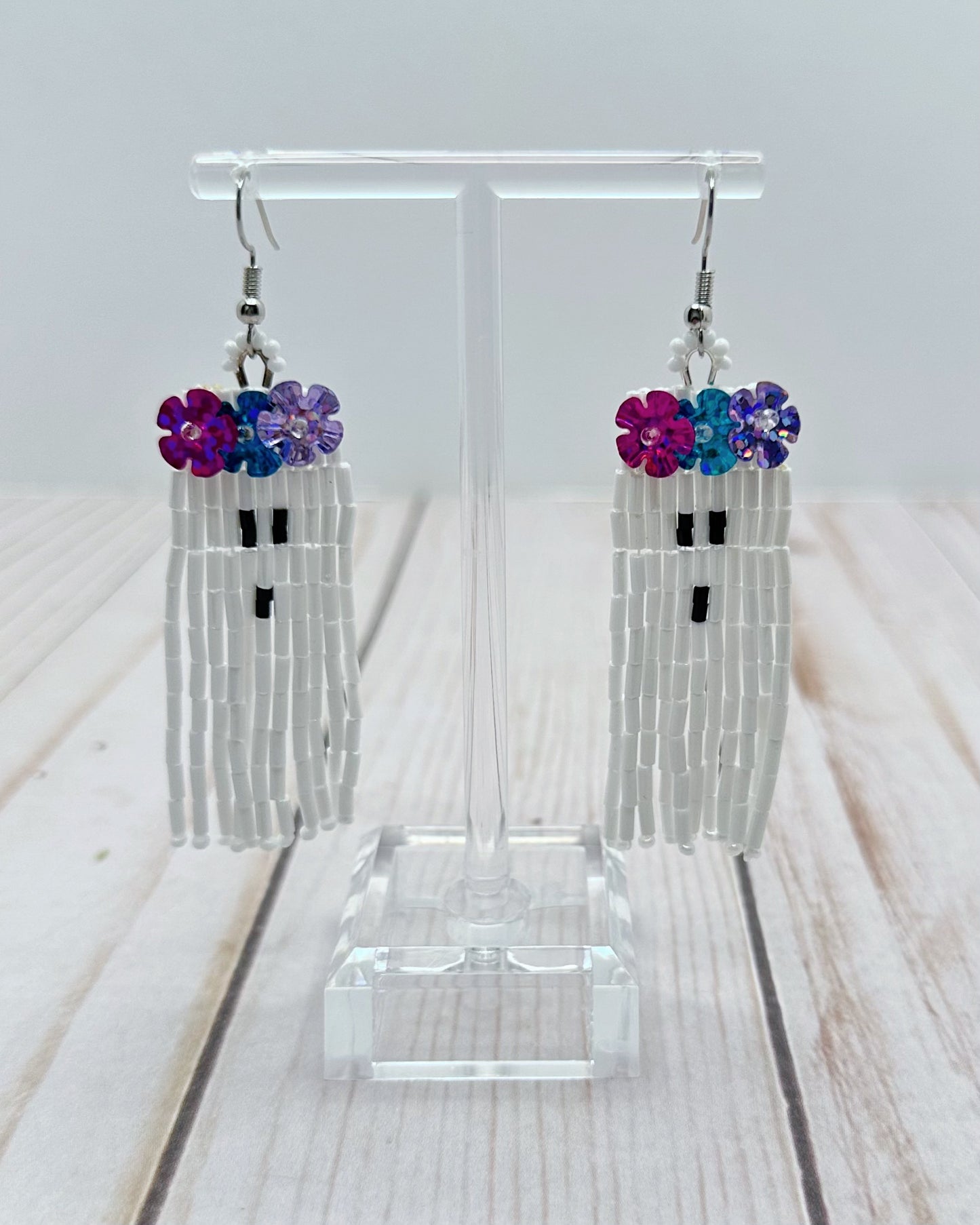 Flower Crown Ghost Earrings