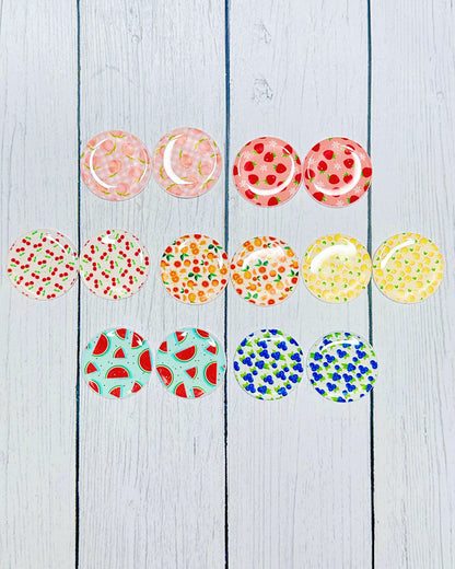 Fruit Pattern 1" Round Cabs