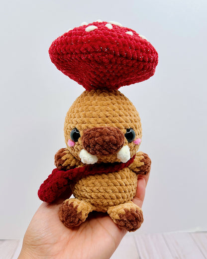 Handmade Crochet Mushroom Boar